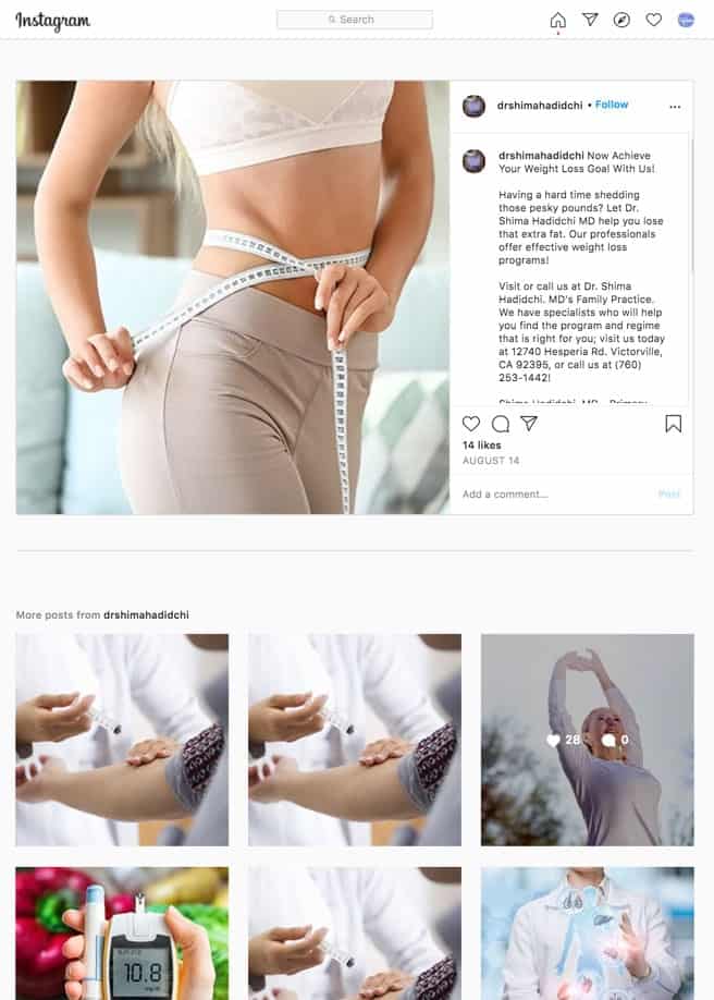 Instagram Posting App For Doctors Example 432 - Weightloss