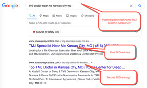 Patient searching for TMJ dentist near Kansas City