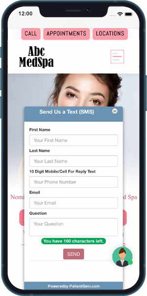 Example 1 - Medspa customer using Texting app for communication - ROI and Examples For Medical Marketing Texting Apps