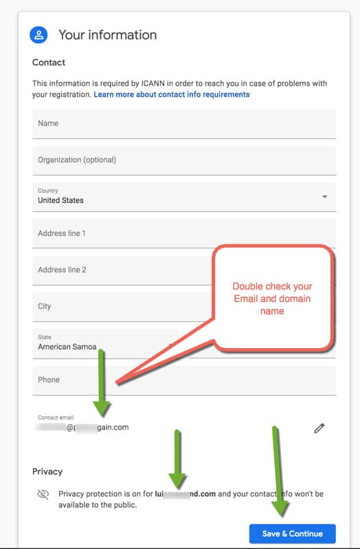 Step 6: Next step - Enter your information. 