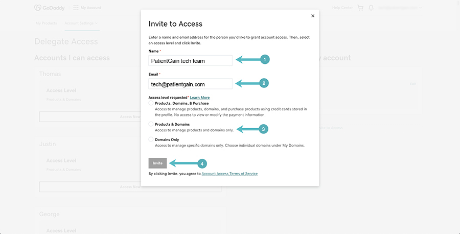 Step 3 Medical Website Domain Access Invitation