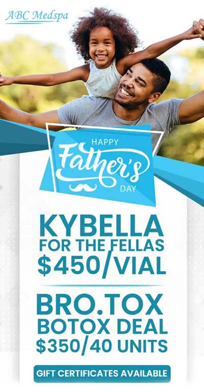 Medical Spa Advertising Example : Kybella for the fellas -  Father day ad.