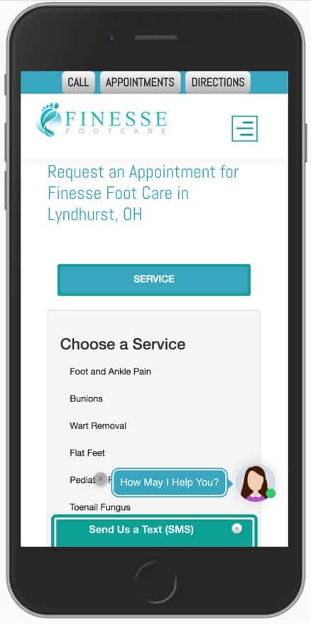 HIPAA Compliant online appointment requests for podiatry website