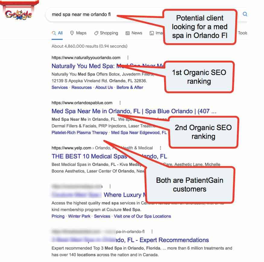 Example no 2 MedSpa Marketing - Presence on Google SEO Example no 2 MedSpa Marketing - Presence on Google SEO
