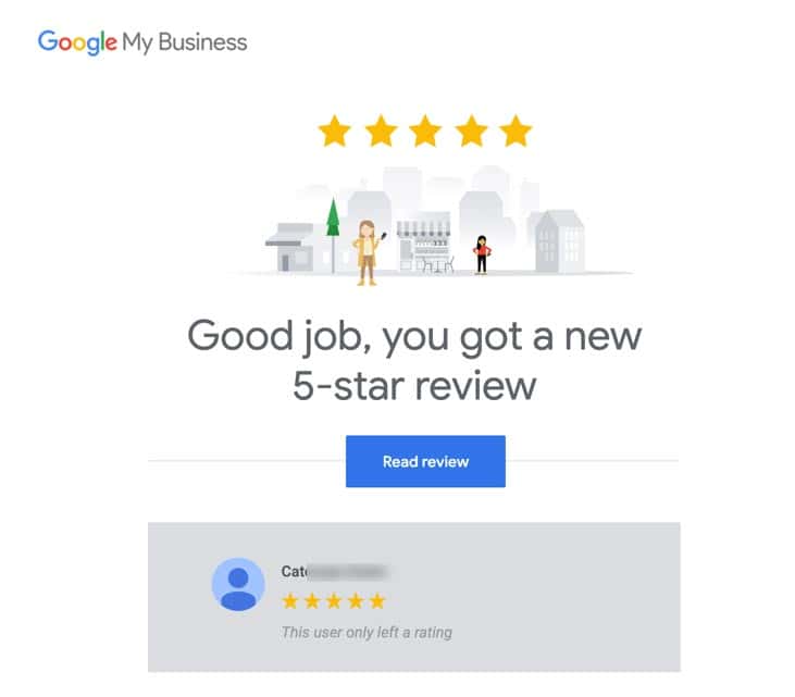 Example : How Google reviews app alerts you if you receive a 5-Star review (You want to receive more of these)