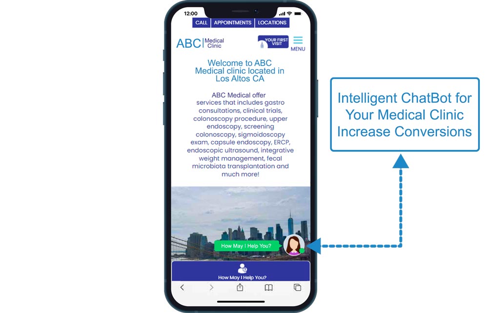 Example of medical marketing ChatBot app Example of medical marketing ChatBot app