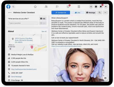 Example of an Facebook Post for a Medical Spa with focus on Botox and Drysport call to action promotion. Example of an Facebook Post for a Medical Spa with focus on Botox and Drysport call to action promotion.