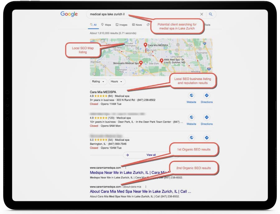 Example no 2 MedSpa Marketing - Presence on Google SEO Example no 2 MedSpa Marketing - Presence on Google SEO