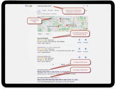 Example no 2 MedSpa Marketing - Presence on Google SEO