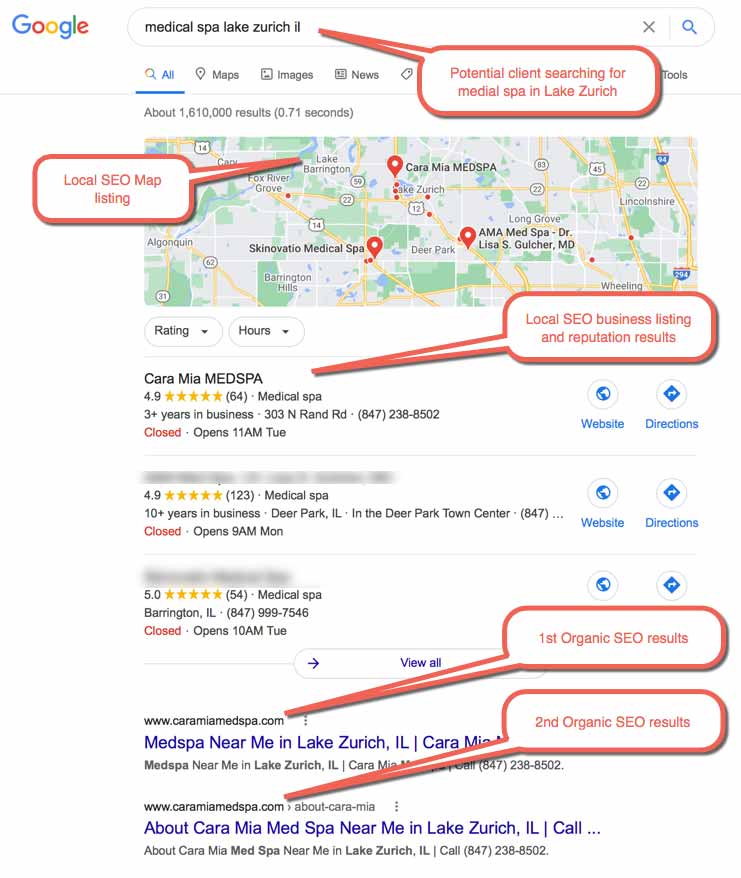 4 Good Examples of MedSpa Advertising - SEO example