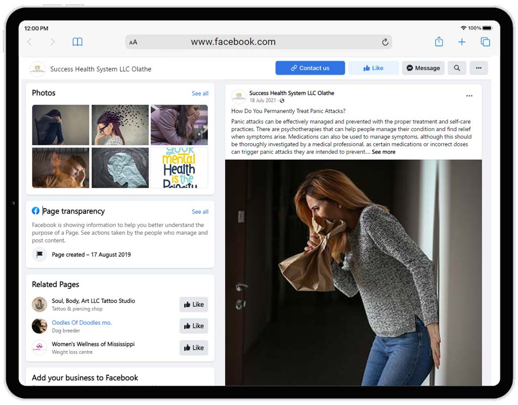 Example 9: Mental health clinic's post: How do you treat panic attacks? Example 9: Mental health clinic's post: How do you treat panic attacks?