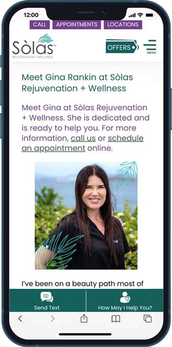 For example, if you have an "Aesthetic Nurse Injector", the page should be like this, where your staff is speaking to the reader. The more personable your website, the higher the conversion. For example, if you have an "Aesthetic Nurse Injector", the page should be like this, where your staff is speaking to the reader. The more personable your website, the higher the conversion.