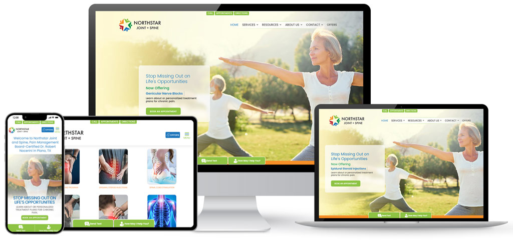 Example website of a Pain Management Clinic Example website of a Pain Management Clinic