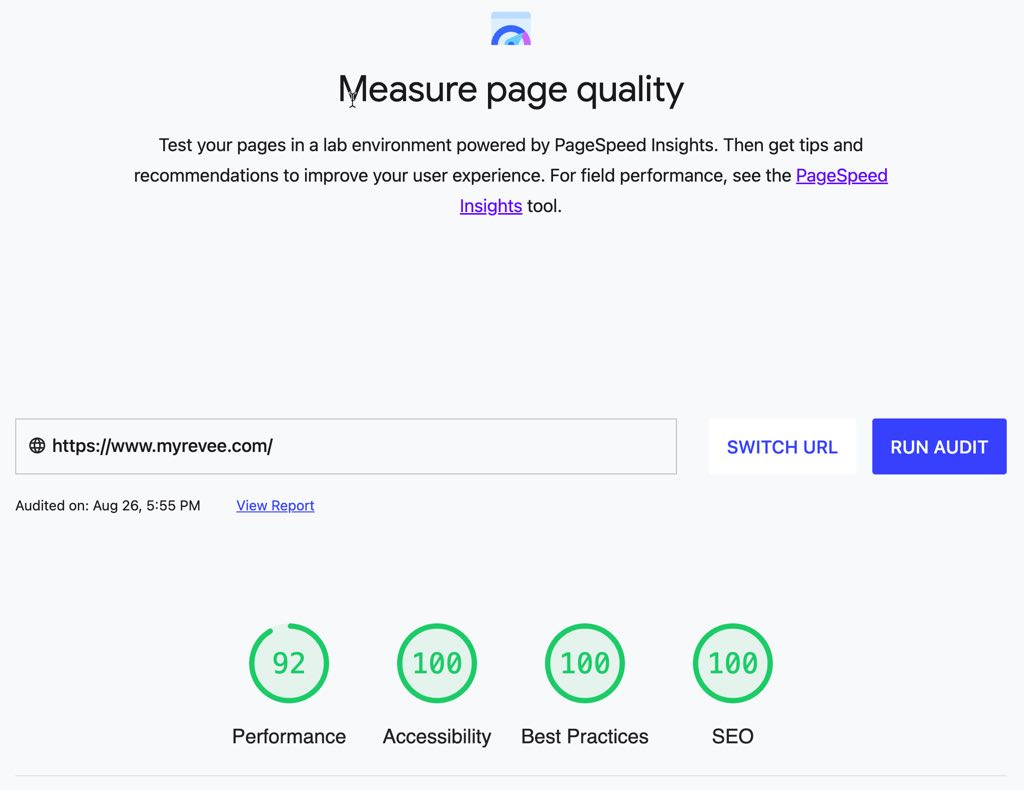 Example no 5 .  Website speed optimization, crucial for achieving excellent SEO rankings for Google search