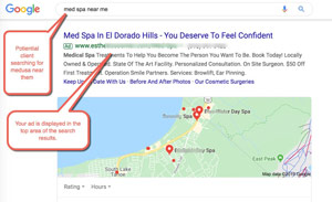 Example no 3 .  Google PPC ad for a MedSpa