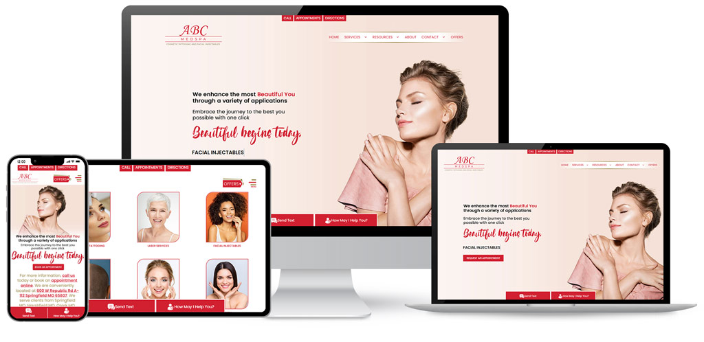 Example of a high conversion website for aesthetics practice Example of a high conversion website for aesthetics practice