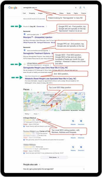 Example of SEO and Local SEO for a MedSpa Offering "Semaglutide" Example of SEO and Local SEO for a MedSpa Offering "Semaglutide"