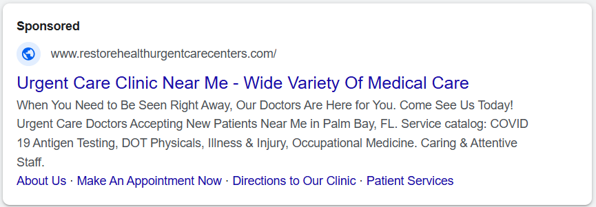 Why It Works: Google Ads allows targeting local searches like "urgent care near me" or "walk-in clinic [city name]," ensuring the clinic is seen by people actively searching for immediate care.