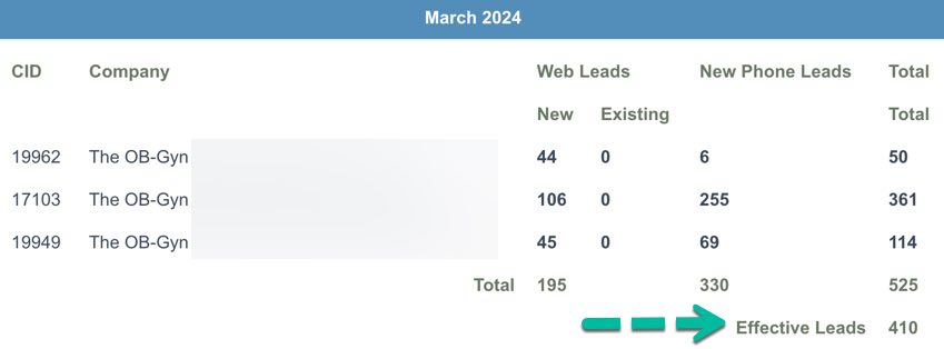 Example 2: ROI medical marketing dashboard - March 410 effective leads. Example 2: ROI medical marketing dashboard - March 410 effective leads.