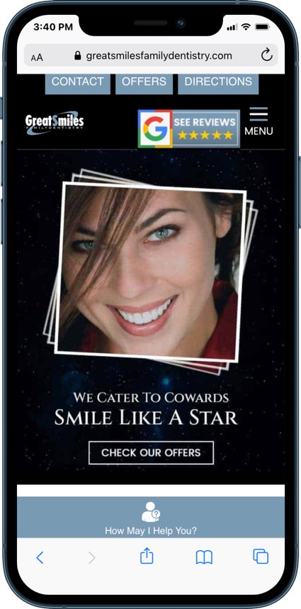 Example of a very successful, high conversion dental website. Example of a very successful, high conversion dental website.