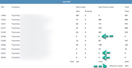Case study results, 10 locations example of mental health medical practice. 5 years ago, during Covid, a lot of healthcare providers were trying to salvage their practices. This provide had a small practice, with 2 providers and 1 location, in the eastern US. They started using PLATINUM+ service for one location, and with the help of PatientGain, we launched telemedicine offering also. From the data below in the month of of July there are 2091 new leads, after subtracting sales calls and repeat callers. There are 7 active locations, and 3 new locations. Each of 7 location has $1000 / month advertising budget ( on Google ads ) and according to leads funnel data, 52% of new leads from organic SEO, 35% from Google ads. Case study results, 10 locations example of mental health medical practice.
5 years ago, during Covid, a lot of healthcare providers were trying to salvage their practices. This provide had a small practice, with 2 providers and 1 location, in the eastern US. They started using PLATINUM+ service for one location, and with the help of PatientGain, we launched telemedicine offering also. From the data below in the month of of July there are 2091 new leads, after subtracting sales calls and repeat callers. There are 7 active locations, and 3 new locations. Each of 7 location has $1000 / month advertising budget ( on Google ads ) and according to leads funnel data, 52% of new leads from organic SEO, 35% from Google ads.