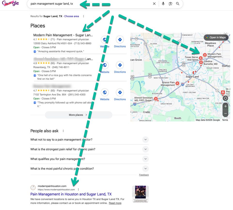Example of a good Local SEO for healthcare practice 