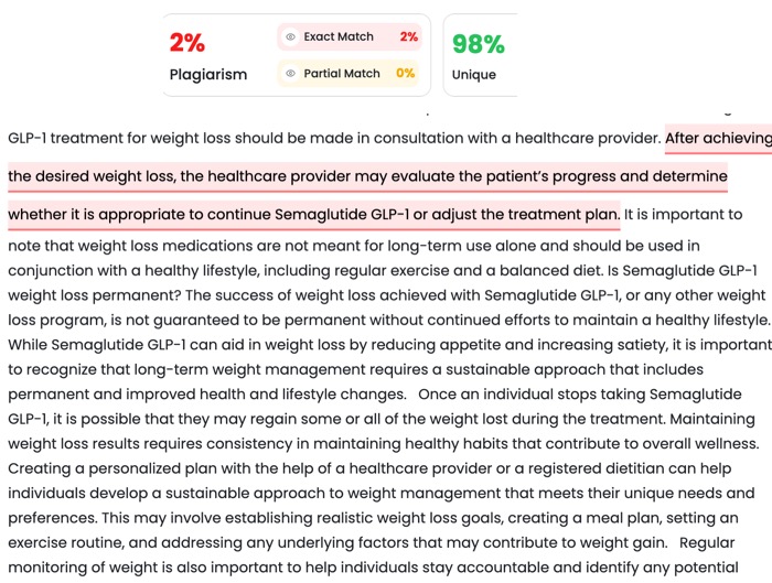 Here is an example of good content and hence high ranking SEO, 98% unique.  Every website will have some "duplicate" content - however there is difference between duplicate content VS plagiarized content.