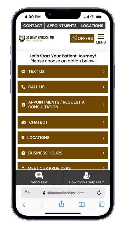 How to Make Online Engagement Work for Older Patients You can still get this age group to engage online, but you have to change your approach. You must trade the "AI chatbot" experience for a simple, clear, and highly secure web page. Suggestion 1: Ditch the "Book Now" - Change to "Contact Now" - What this means is to do not forece them to "book now" - Just give them options on how to contact you. See SPOC example below: How to Make Online Engagement Work for Older Patients
You can still get this age group to engage online, but you have to change your approach. You must trade the "AI chatbot" experience for a simple, clear, and highly secure web page.
Suggestion 1: Ditch the "Book Now" - Change to "Contact Now" - What this means is to do not forece them to "book now" - Just give them options on how to contact you. See SPOC example below: